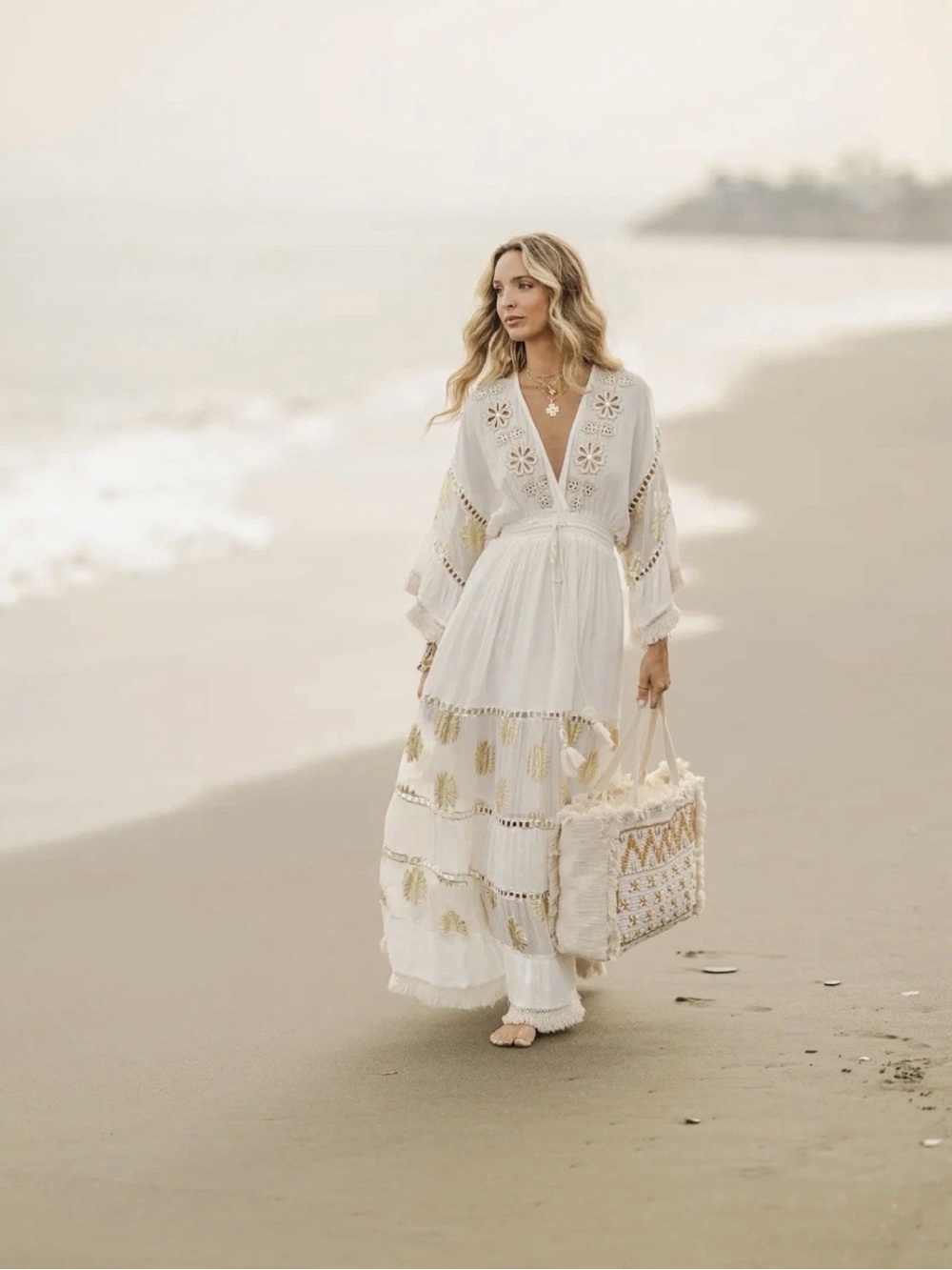Piti Cuiti Manila Blanco Long Dress BNWT - Size L - Picture 1 of 5